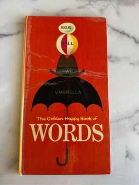 The golden Happy Book of Words Egg Ball hat vintage children’s book